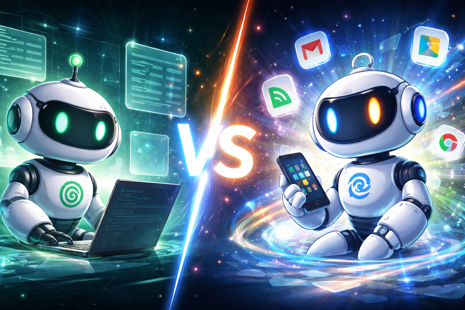 ChatGPTとGeminiの違いを比較するイメージ